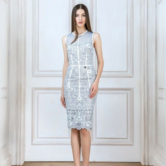 Bronx & Banco Dresses & Skirts - Bronx & Banco Lace Sleeveless Shift Midi Dress 10